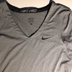 Grey Nike pro workout t shirt